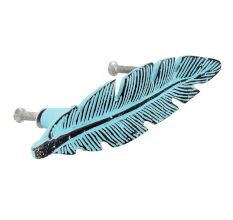 Turquoise Feather Distressed Iron Handles